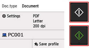 figure: Scan settings screen